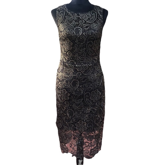 Bisou Bisou Tight Bodycon Little Black Lace Dress size 6 - Picture 14 of 15